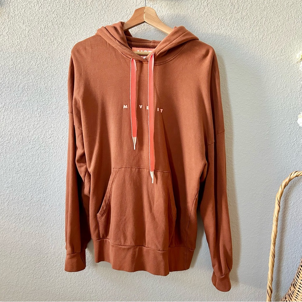 Mother Move It The Whip It Hoodie Size Medium Sweatshirt Brown 100% Cotton